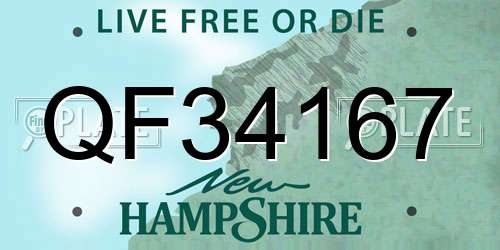 QF34167 New Hampshire License Plate