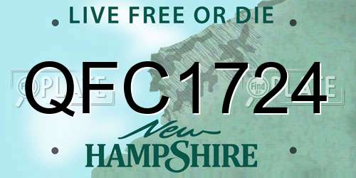 QFC1724 New Hampshire License Plate