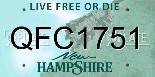 QFC1751 New Hampshire License Plate