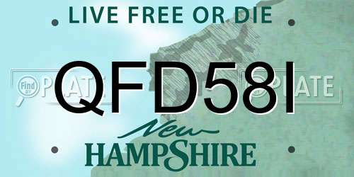 QFD58I New Hampshire License Plate