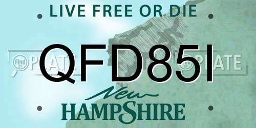 QFD85I New Hampshire License Plate