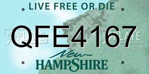 QFE4167 New Hampshire License Plate