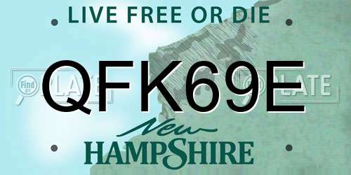 QFK69E New Hampshire License Plate
