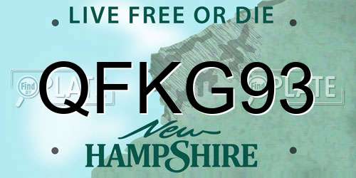 QFKG93 New Hampshire License Plate