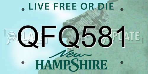 QFQ581 New Hampshire License Plate
