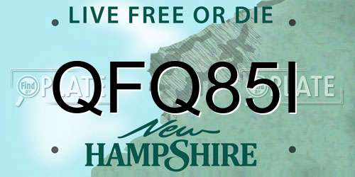 QFQ85I New Hampshire License Plate