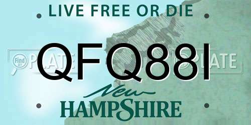 QFQ88I New Hampshire License Plate