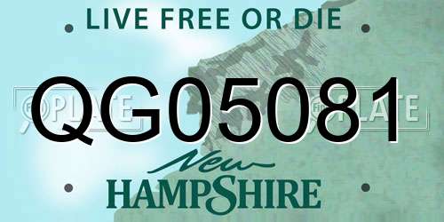 QG05081 New Hampshire License Plate