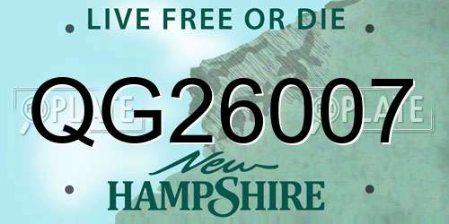 QG26007 New Hampshire License Plate
