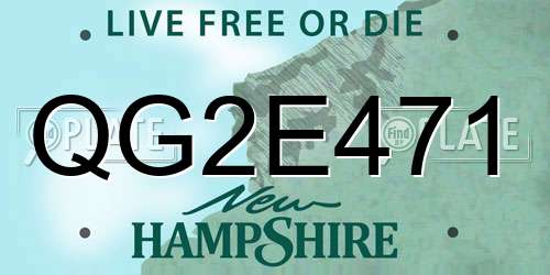 QG2E471 New Hampshire License Plate