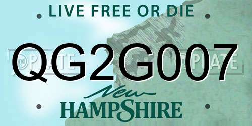 QG2G007 New Hampshire License Plate