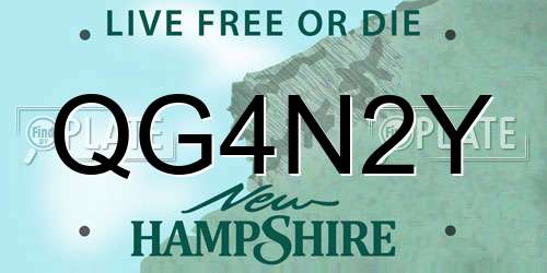 QG4N2Y New Hampshire License Plate