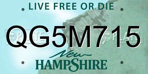 QG5M715 New Hampshire License Plate
