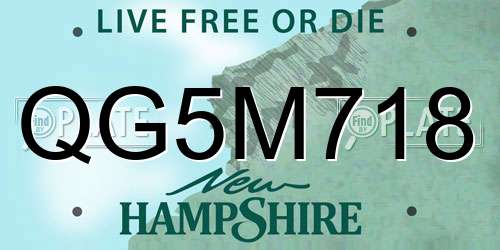 QG5M718 New Hampshire License Plate