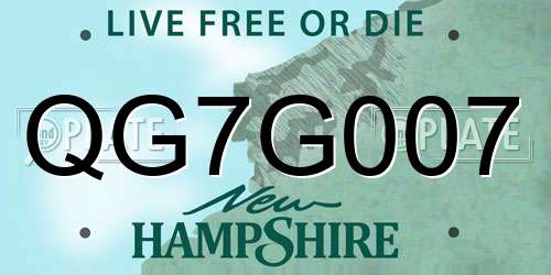 QG7G007 New Hampshire License Plate