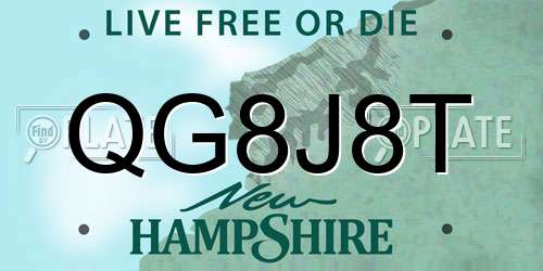 QG8J8T New Hampshire License Plate