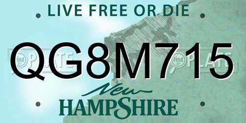 QG8M715 New Hampshire License Plate