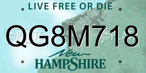 QG8M718 New Hampshire License Plate