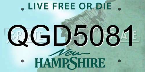 QGD5081 New Hampshire License Plate