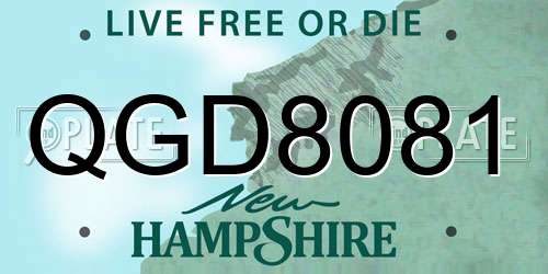 QGD8081 New Hampshire License Plate