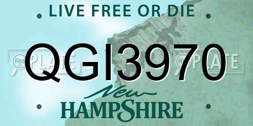 QGI3970 New Hampshire License Plate