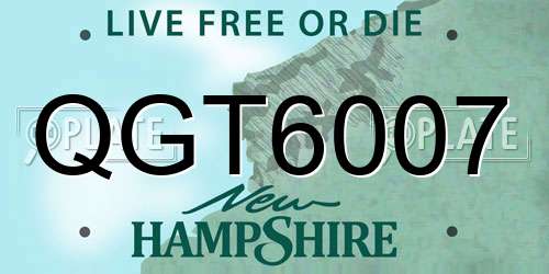 QGT6007 New Hampshire License Plate