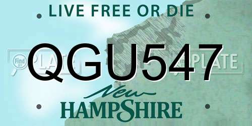 QGU547 New Hampshire License Plate