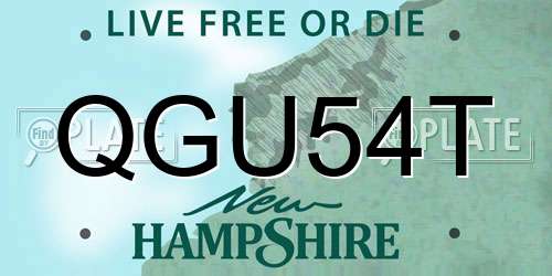 QGU54T New Hampshire License Plate