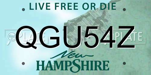 QGU54Z New Hampshire License Plate