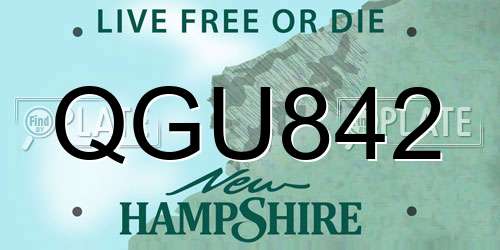 QGU842 New Hampshire License Plate