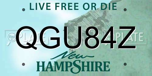 QGU84Z New Hampshire License Plate