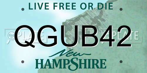 QGUB42 New Hampshire License Plate