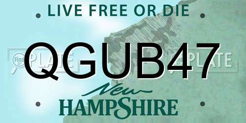 QGUB47 New Hampshire License Plate