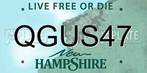 QGUS47 New Hampshire License Plate