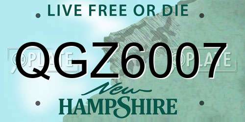 QGZ6007 New Hampshire License Plate