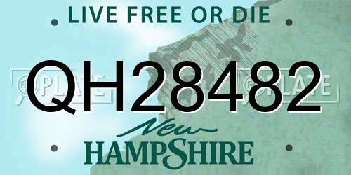 QH28482 New Hampshire License Plate