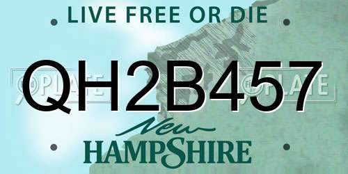 QH2B457 New Hampshire License Plate