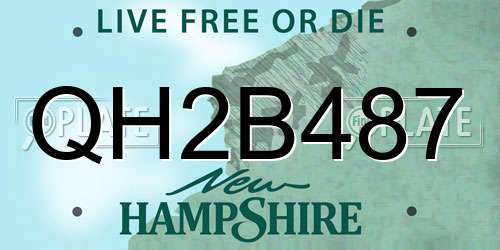 QH2B487 New Hampshire License Plate