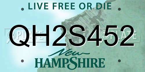 QH2S452 New Hampshire License Plate