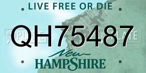 QH75487 New Hampshire License Plate