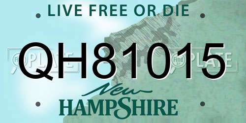 QH81015 New Hampshire License Plate