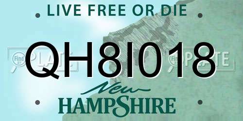 QH8I018 New Hampshire License Plate