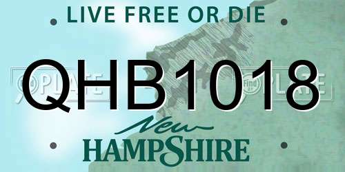 QHB1018 New Hampshire License Plate