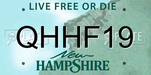 QHHF19 New Hampshire License Plate