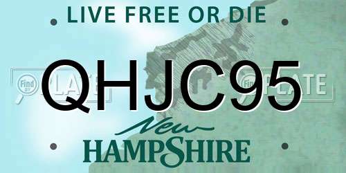 QHJC95 New Hampshire License Plate