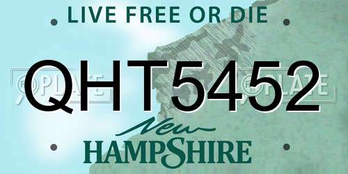 QHT5452 New Hampshire License Plate
