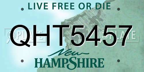QHT5457 New Hampshire License Plate