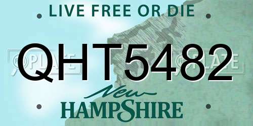 QHT5482 New Hampshire License Plate