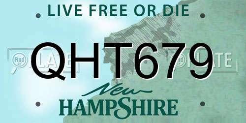 QHT679 New Hampshire License Plate
