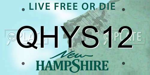 QHYS12 New Hampshire License Plate